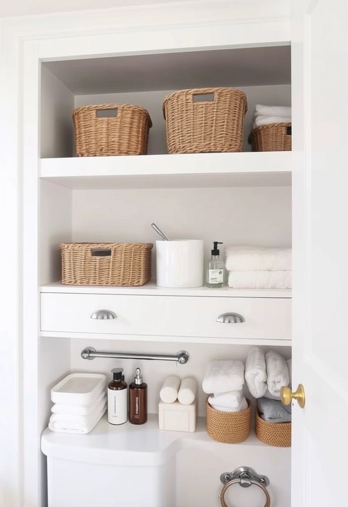 18 Bathroom Transformations That'll Make You Want to Redecorate (#5 Is Unbelievable!) - 11. Stylish Storage: Function Meets Fashion