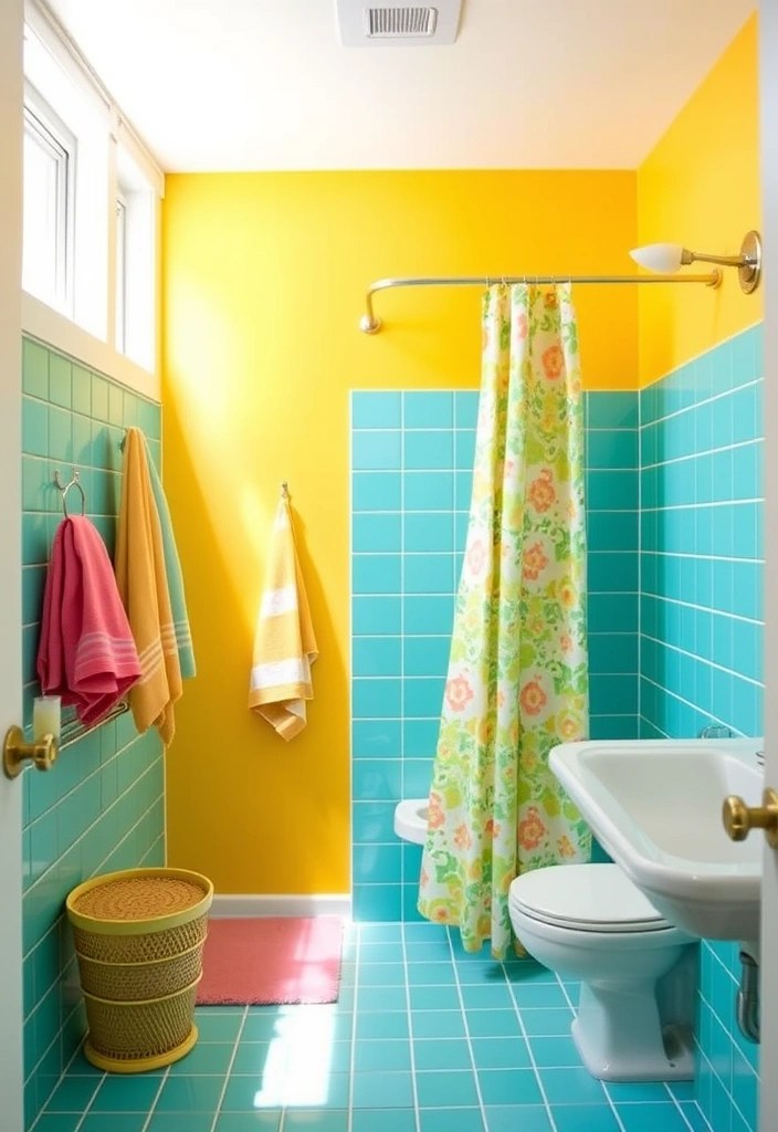 18 Bathroom Transformations That'll Make You Want to Redecorate (#5 Is Unbelievable!) - 2. Vibrant Color Pop: Make a Statement