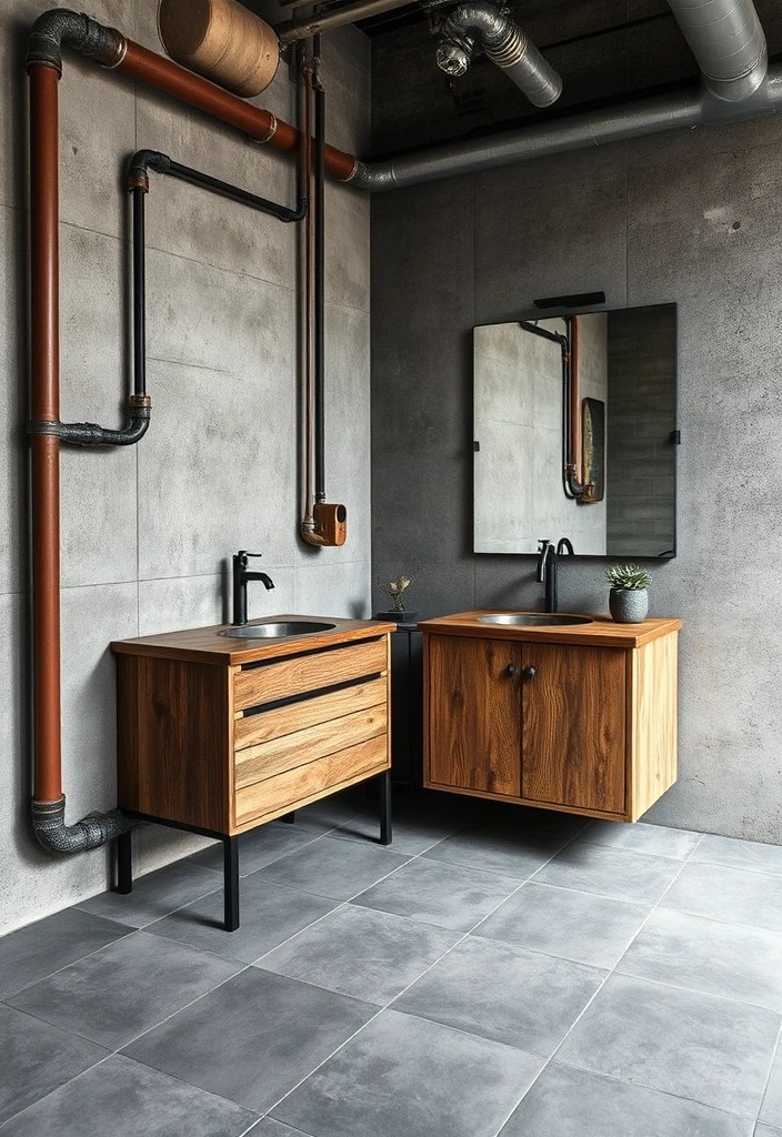 18 Bathroom Transformations That'll Make You Want to Redecorate (#5 Is Unbelievable!) - 4. Industrial Chic: The Urban Edge