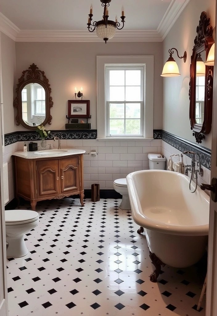 18 Bathroom Transformations That'll Make You Want to Redecorate (#5 Is Unbelievable!) - 6. Vintage Vibes: A Timeless Appeal
