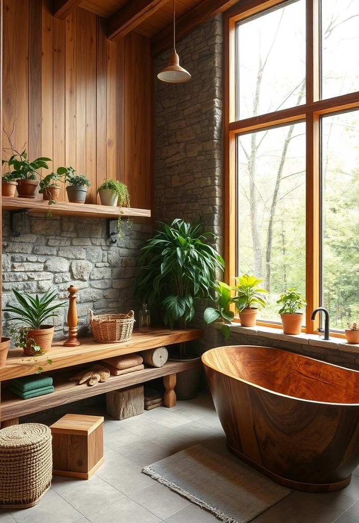 18 Bathroom Transformations That'll Make You Want to Redecorate (#5 Is Unbelievable!) - 7. Nature-Inspired Retreat: Biophilic Design