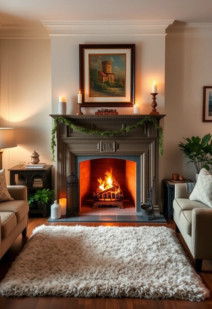 21 Cozy Living Room Ideas That'll Make You Want to Curl Up and Stay Forever! - 11. Cozy Fireplace