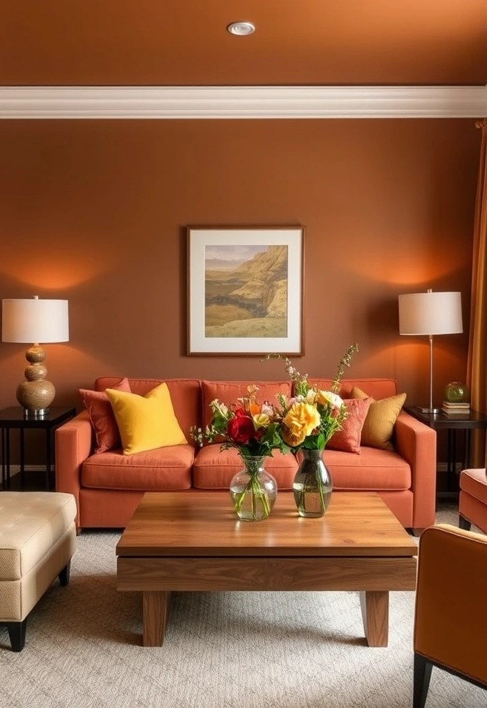 21 Cozy Living Room Ideas That'll Make You Want to Curl Up and Stay Forever! - 2. Warm Color Palette