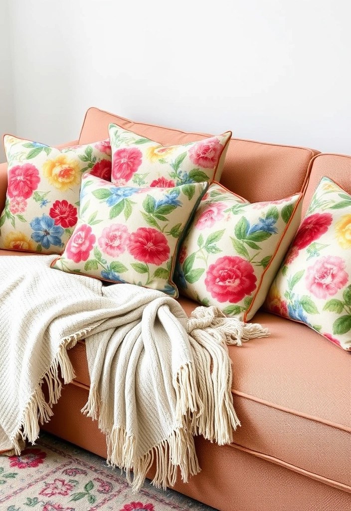 25 Stunning Floral Decor Ideas to Brighten Up Your Apartment This Spring (#12 Will Leave You Breathless!) - 9. Floral Cushions